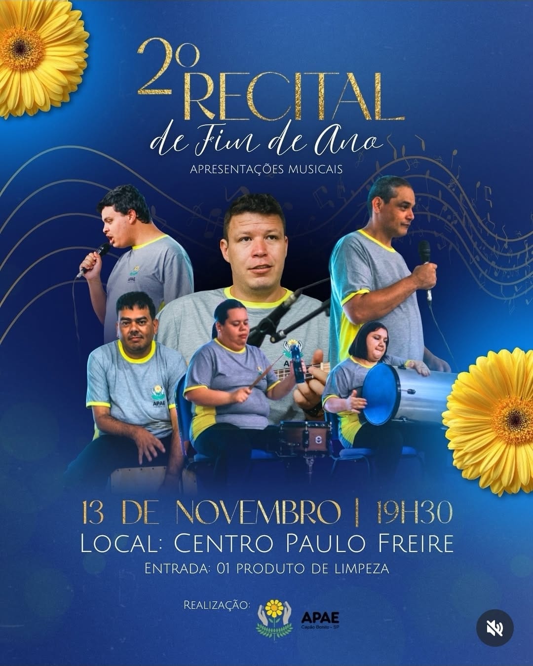 ACAMAR recebe convite para o 2º Recital de Fim de Ano da APAE de Capão Bonito!