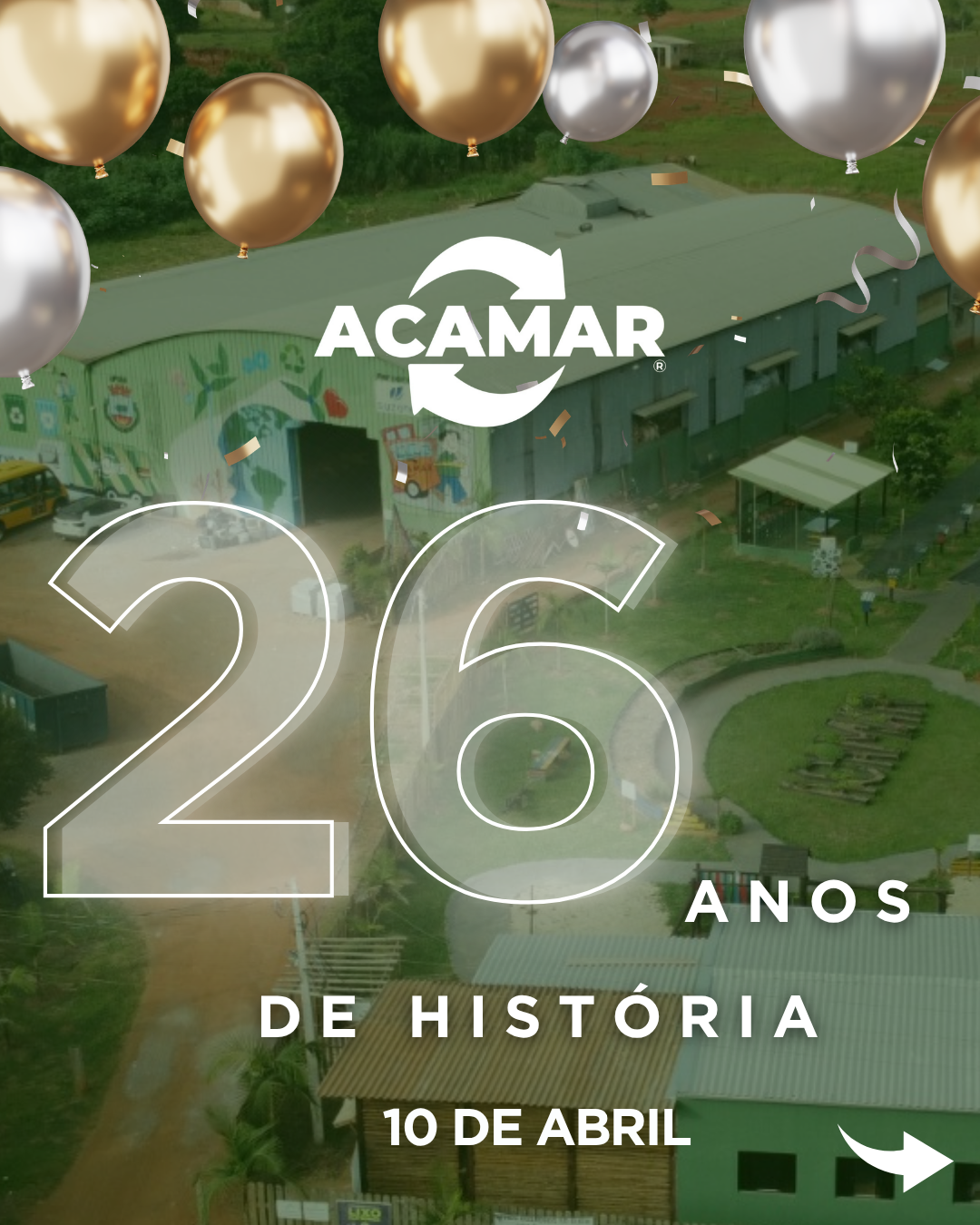 Hoje celebramos 26 anos de história da ACAMAR! 🎉♻️