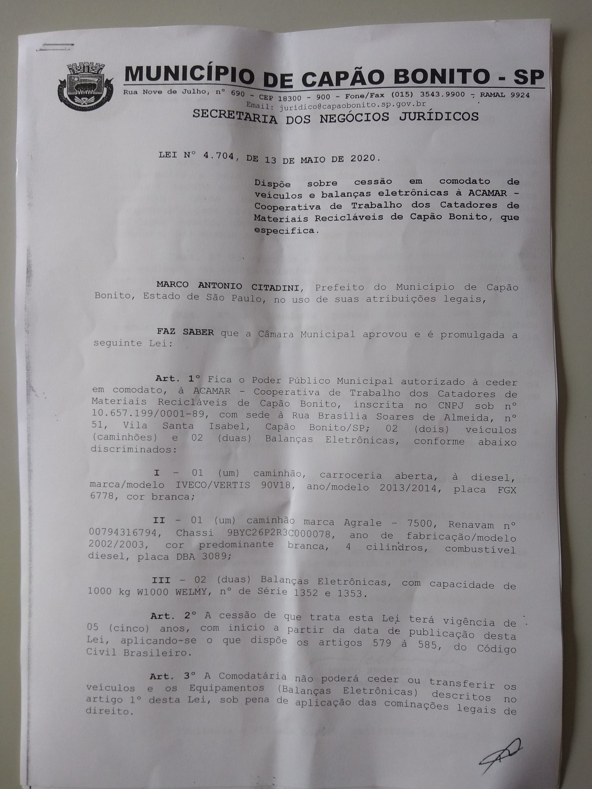 Conquista para a ACAMAR